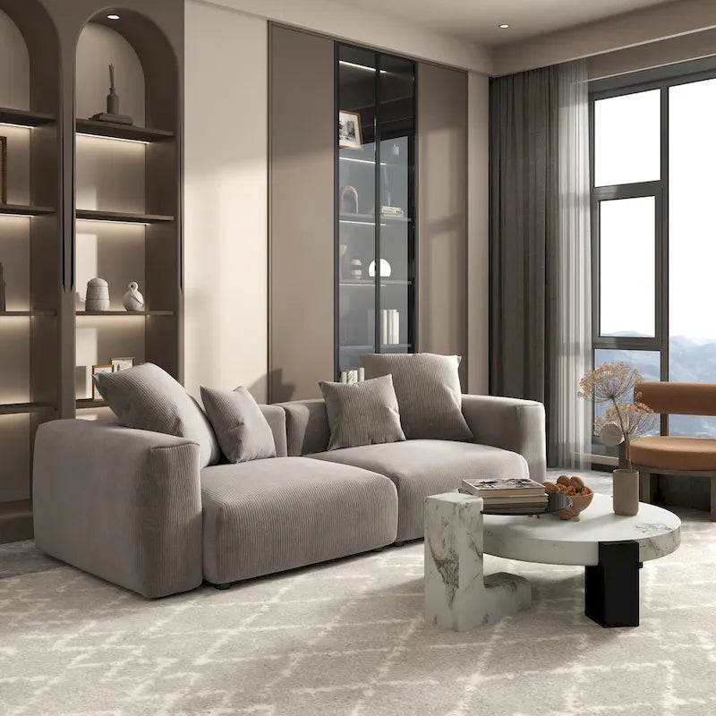 102 Übergroßes Cord-Sofa Modernes Breites Sofa