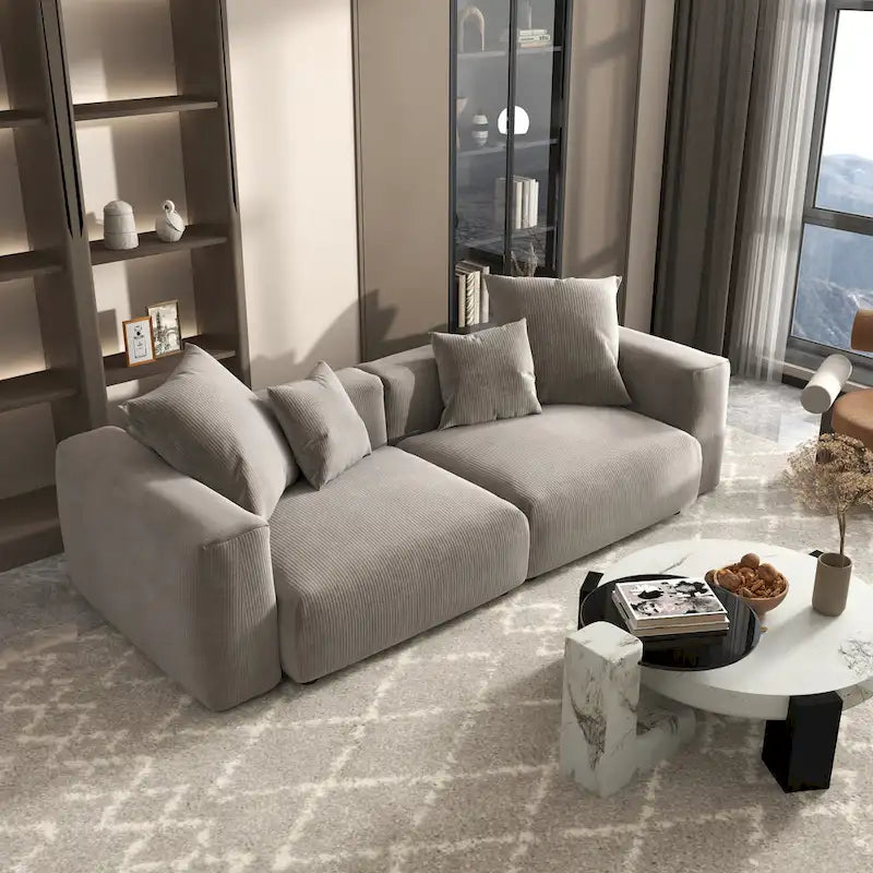 102 Übergroßes Cord-Sofa Modernes Breites Sofa
