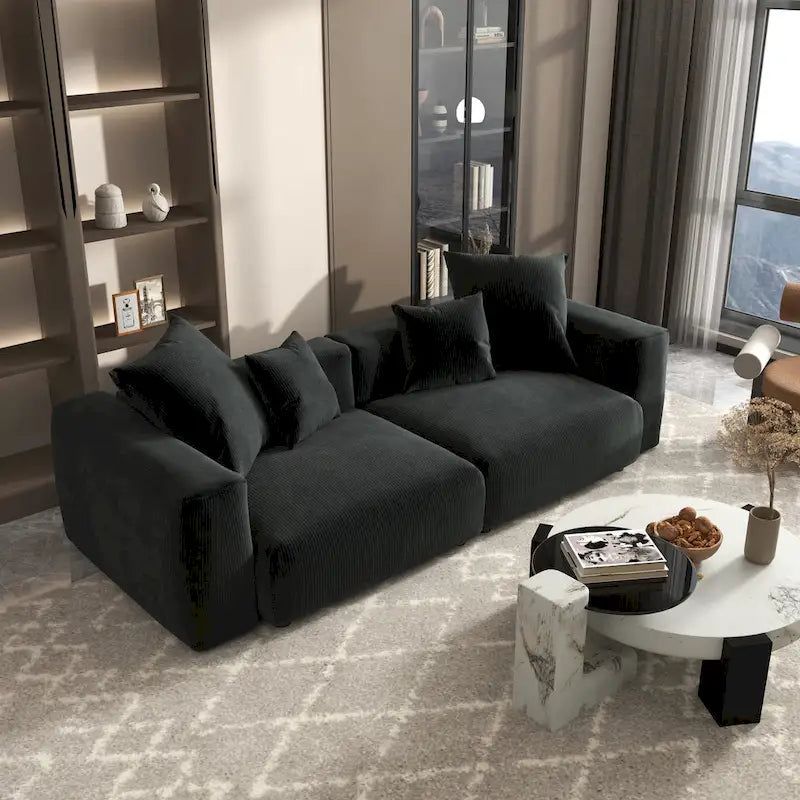 102 Übergroßes Cord-Sofa Modernes Breites Sofa