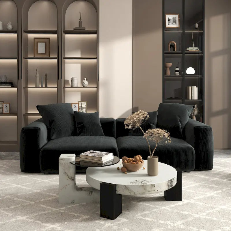102 Übergroßes Cord-Sofa Modernes Breites Sofa