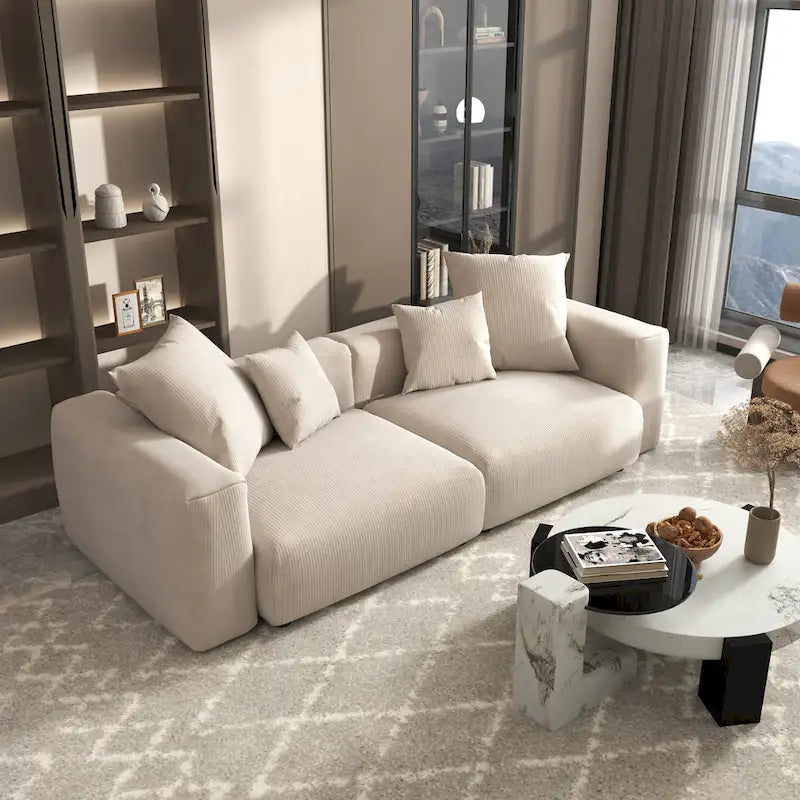 102 Übergroßes Cord-Sofa Modernes Breites Sofa