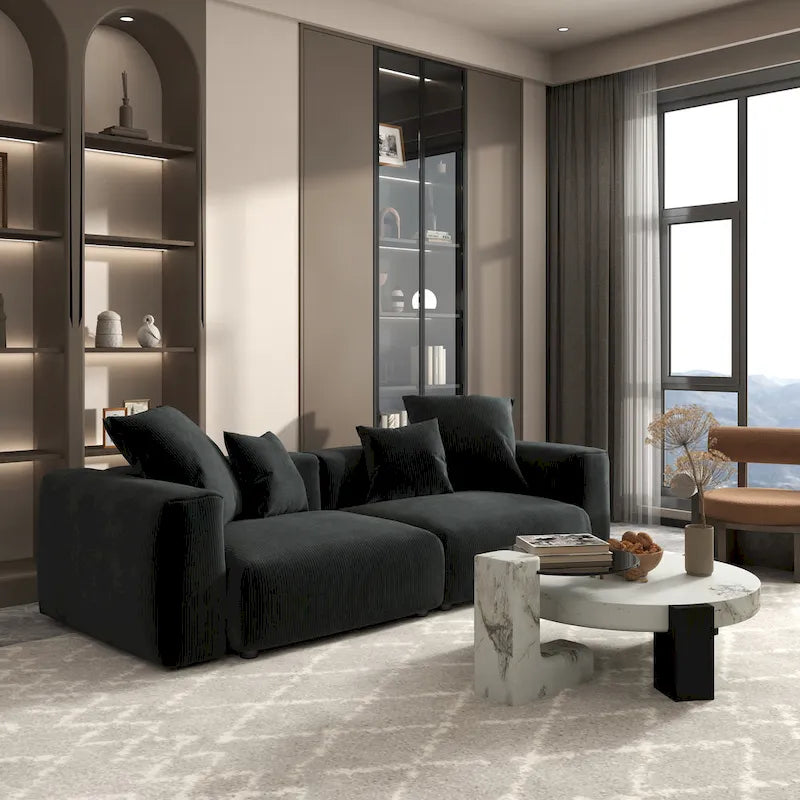 102 Übergroßes Cord-Sofa Modernes Breites Sofa