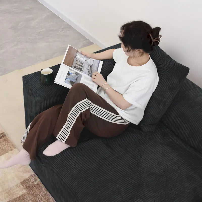 102 Übergroßes Cord-Sofa Modernes Breites Sofa