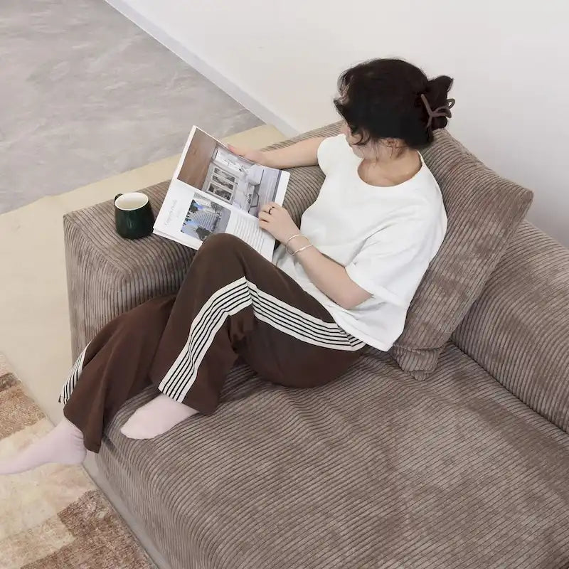 102 Übergroßes Cord-Sofa Modernes Breites Sofa