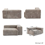 102 Übergroßes Cord-Sofa Modernes Breites Sofa