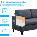Mixoy umwandelbares L-förmiges 3-Sitzer-Sofa mit Stauraum-Ottomane, umlegbare Récamiere – 218 cm x 71 cm x 78 cm