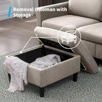 Mixoy umwandelbares L-förmiges 3-Sitzer-Sofa mit Stauraum-Ottomane, umlegbare Récamiere – 218 cm x 71 cm x 78 cm