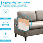 Mixoy umwandelbares L-förmiges 3-Sitzer-Sofa mit Stauraum-Ottomane, umlegbare Récamiere – 218 cm x 71 cm x 78 cm