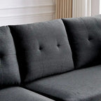 Modernes Sektionalsofa L-förmig mit Chaiselongue, Stauraum-Ottomane und Seitentaschen für das Wohnzimmer