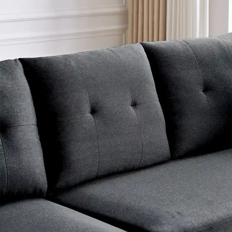 Modernes Sektionalsofa L-förmig mit Chaiselongue, Stauraum-Ottomane und Seitentaschen für das Wohnzimmer