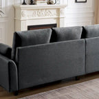 Modernes Sektionalsofa L-förmig mit Chaiselongue, Stauraum-Ottomane und Seitentaschen für das Wohnzimmer