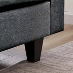 Modernes Sektionalsofa L-förmig mit Chaiselongue, Stauraum-Ottomane und Seitentaschen für das Wohnzimmer