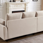 Modernes Sektionalsofa L-förmig mit Chaiselongue, Stauraum-Ottomane und Seitentaschen für das Wohnzimmer