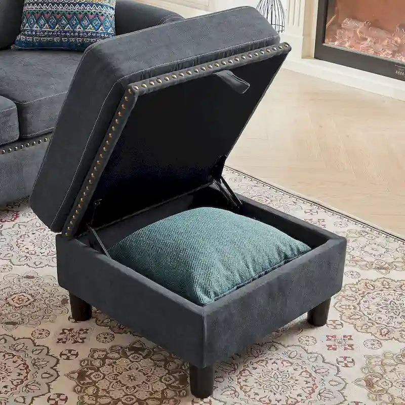 106.69 4-Sitzer Ecksofa mit umkehrbarer Recamiere und seitlichen Aufbewahrungstaschen