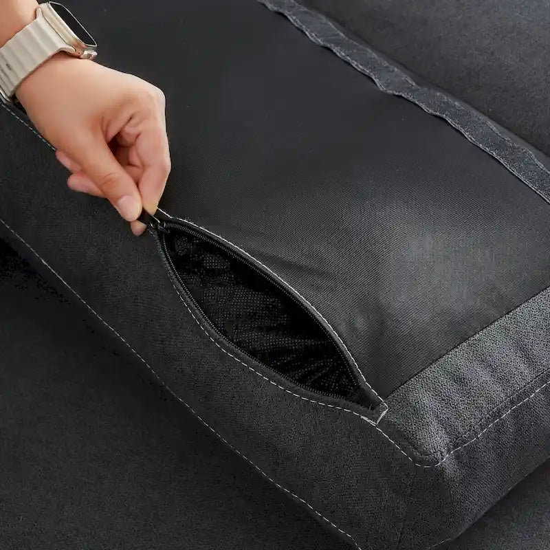 106.69 4-Sitzer Ecksofa mit umkehrbarer Recamiere und seitlichen Aufbewahrungstaschen