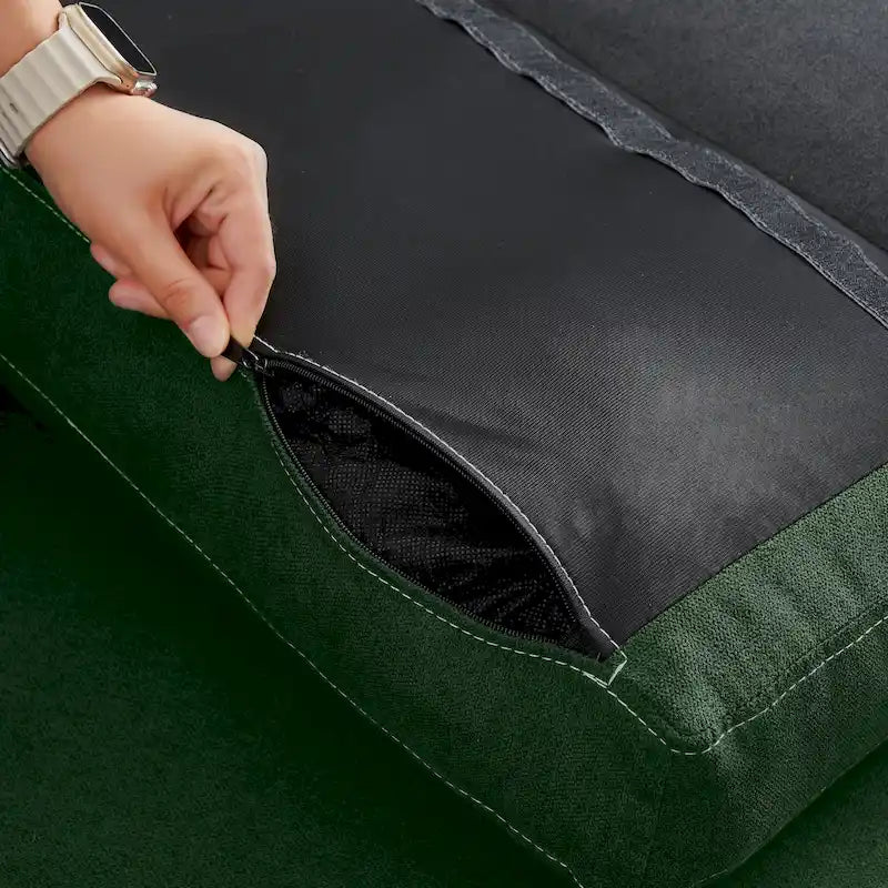 106.69 4-Sitzer Ecksofa mit umkehrbarer Recamiere und seitlichen Aufbewahrungstaschen