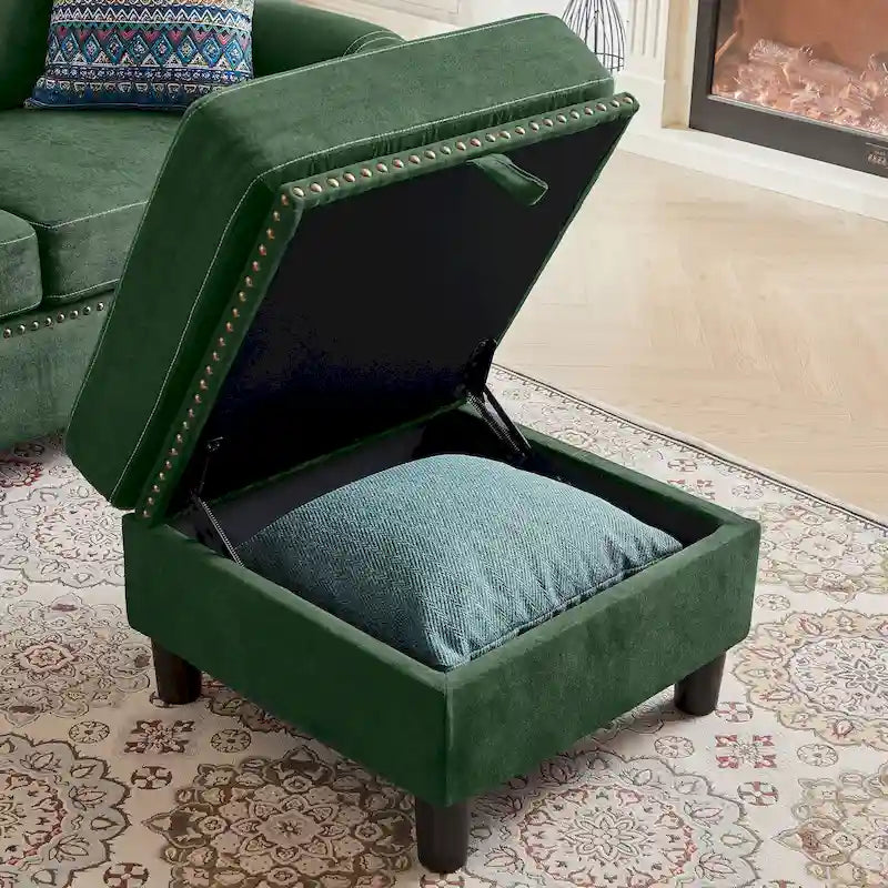 106.69 4-Sitzer Ecksofa mit umkehrbarer Recamiere und seitlichen Aufbewahrungstaschen
