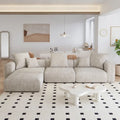 Modernes Cord-Polstersofa, 4-Sitzer, L-förmiges Ecksofa