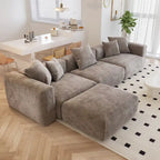 Modernes Cord-Polstersofa, 4-Sitzer, L-förmiges Ecksofa