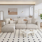 Modernes Cord-Polstersofa, 4-Sitzer, L-förmiges Ecksofa