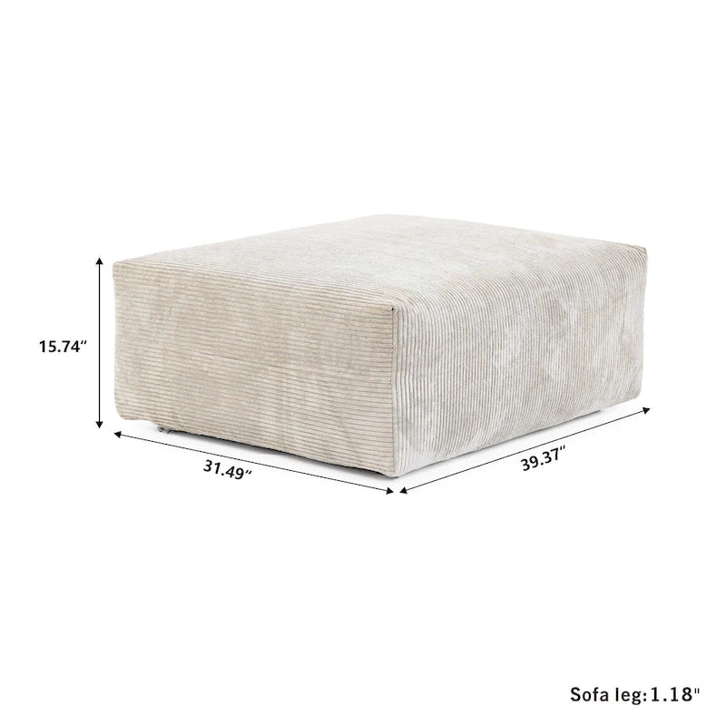 Modernes Cord-Polstersofa, 4-Sitzer, L-förmiges Ecksofa