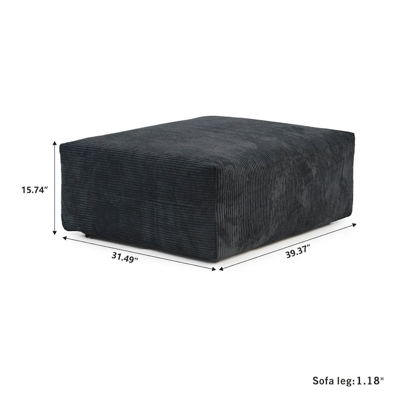 Modernes Cord-Polstersofa, 4-Sitzer, L-förmiges Ecksofa