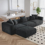 Modernes Cord-Polstersofa, 4-Sitzer, L-förmiges Ecksofa