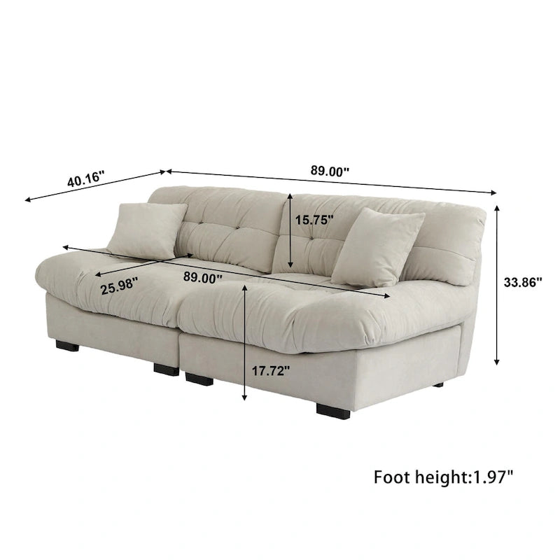 Modernes Samt-Sofa-Element „Cloud“ für das Wohnzimmer