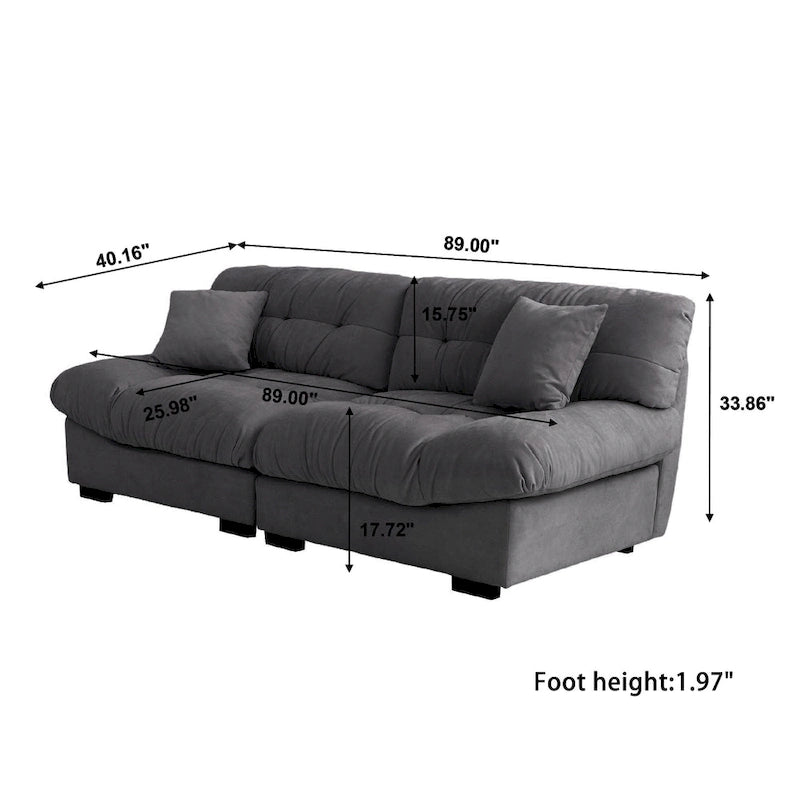 Modernes Samt-Sofa-Element „Cloud“ für das Wohnzimmer