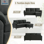 Modernes Ecksofa in L-Form mit abnehmbarer Armlehne, umbaubares Sofa mit wendbarer Ottomane für das Wohnzimmer