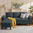 Modernes Ecksofa in L-Form mit abnehmbarer Armlehne, umbaubares Sofa mit wendbarer Ottomane für das Wohnzimmer