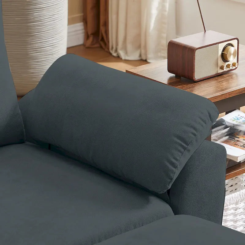 Modernes Ecksofa in L-Form mit abnehmbarer Armlehne, umbaubares Sofa mit wendbarer Ottomane für das Wohnzimmer