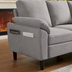 Modernes Ecksofa in L-Form mit abnehmbarer Armlehne, umbaubares Sofa mit wendbarer Ottomane für das Wohnzimmer