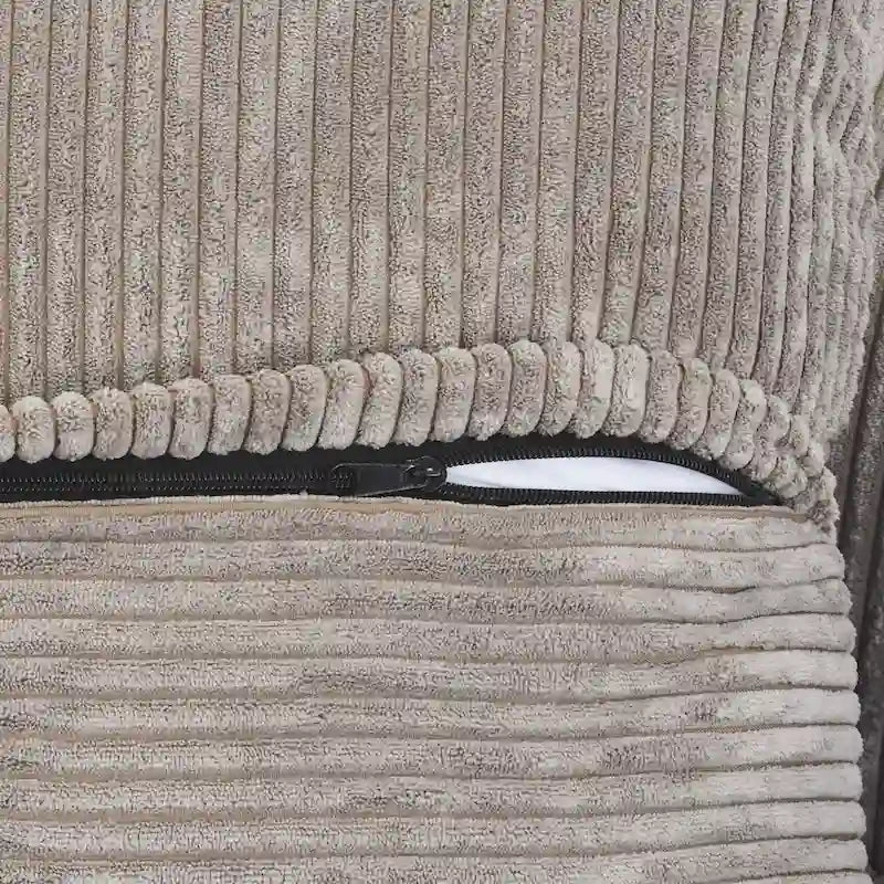 L-förmiges, modernes Ecksofa mit 5 Kissen und Chaiselongue-Ottomane, Kissenbezüge abnehmbar