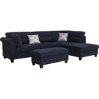 Diego 103,5 Stoff-Ecksofa mit Ottomane rechts, Stauraum-Hocker und 2 Akzentkissen