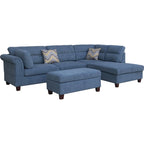 Diego 103,5 Stoff-Ecksofa mit Ottomane rechts, Stauraum-Hocker und 2 Akzentkissen