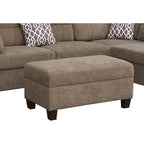 Diego 103,5 Stoff-Ecksofa mit Ottomane rechts, Stauraum-Hocker und 2 Akzentkissen