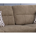 Diego 103,5 Stoff-Ecksofa mit Ottomane rechts, Stauraum-Hocker und 2 Akzentkissen