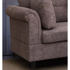 Diego 103,5 Stoff-Ecksofa mit Ottomane rechts, Stauraum-Hocker und 2 Akzentkissen