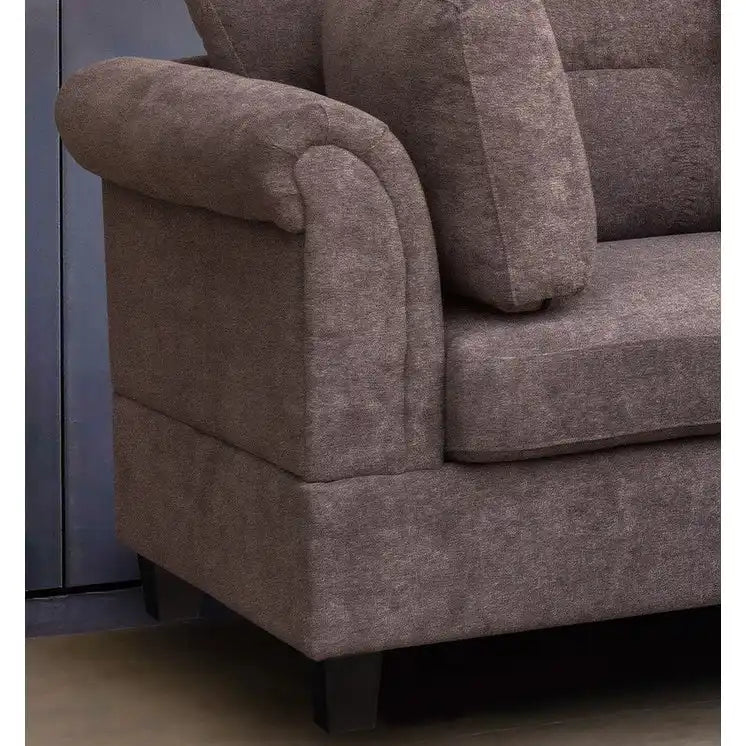 Diego 103,5 Stoff-Ecksofa mit Ottomane rechts, Stauraum-Hocker und 2 Akzentkissen