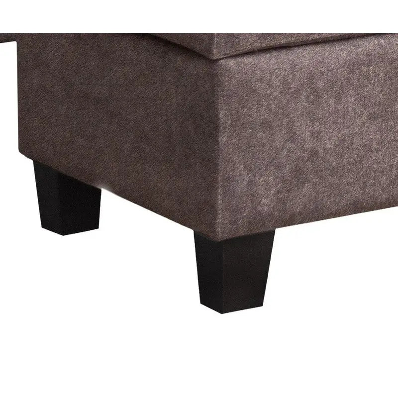 Diego 103,5 Stoff-Ecksofa mit Ottomane rechts, Stauraum-Hocker und 2 Akzentkissen