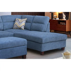 Diego 103,5 Stoff-Ecksofa mit Ottomane rechts, Stauraum-Hocker und 2 Akzentkissen