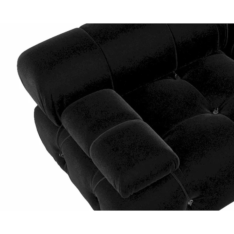 Schwarzes Samt Sofa – modulare Sektionen zur freien Kombination
