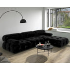 Schwarzes Samt Sofa – modulare Sektionen zur freien Kombination