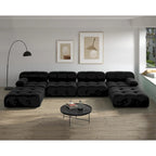 Schwarzes Samt Sofa – modulare Sektionen zur freien Kombination