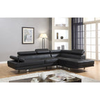 GTU Furniture L-förmiges Wohnzimmer-Ecksofa-Set aus Kunstleder mit Recamiere auf der rechten Seite