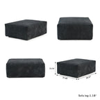 Großes modulares Ecksofa, Kordbezug, U-förmig, 4-Sitzer mit 2 Ottomanen und 5 Kissen