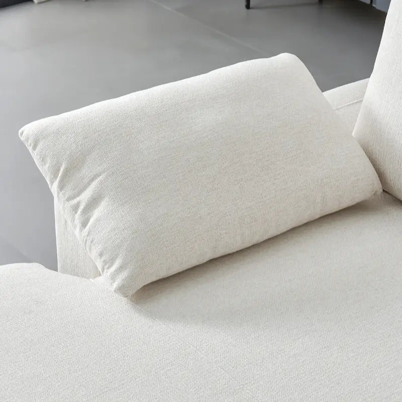 L-förmiges Sektionssofa aus Leinen mit Chaiselongue