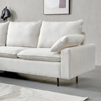 L-förmiges Sektionssofa aus Leinen mit Chaiselongue