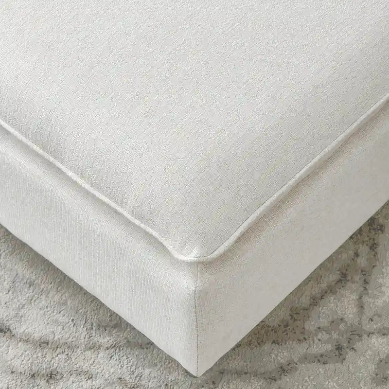 L-förmiges Sektionssofa aus Leinen mit Chaiselongue